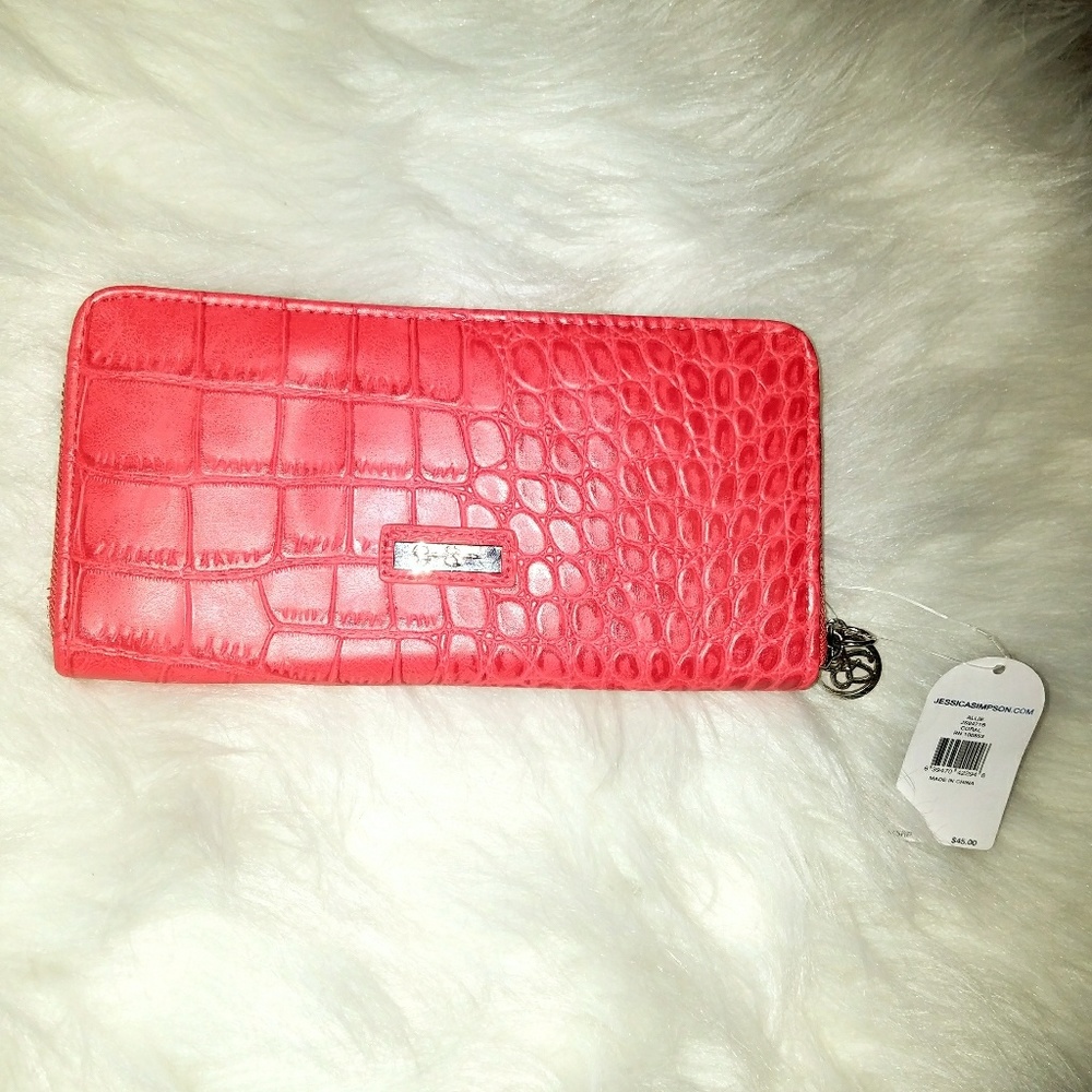 Jessica Simpson Coral Croc Wallet